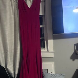 Betsy Adam Red Mermaid Gown